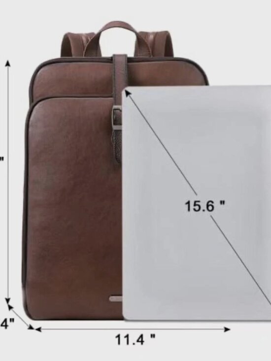 CLUCI Leather Backpack for Women, 15.6 inch Laptop Bag, Large Genuine Work